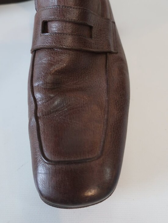 Mens Prada Dark Brown Leather Slip On Loafers 11 main image 8